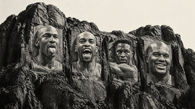 NBA dunkers. AI-generated fan art · not endorsed by anyone pictured